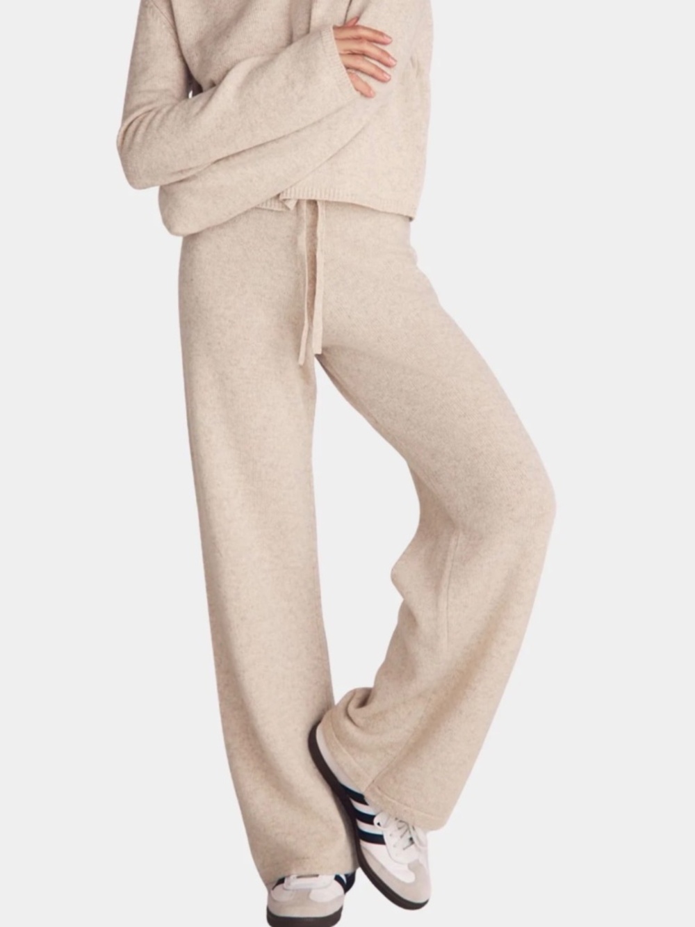 NWOT Bella Dahl Cashmere Blend Drawstring Wide Leg Pants M Soft Luxe Lounge